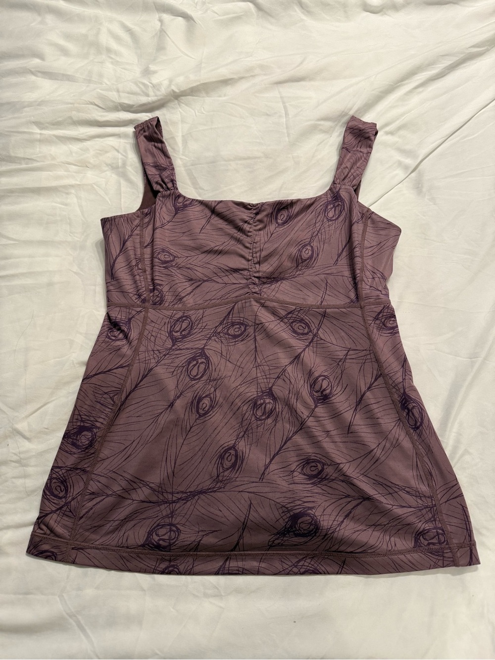 Lululemon Peplum Tank Top with Feather Eye Print - Dusty Mauve